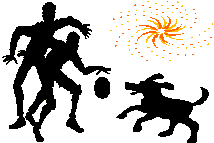 Men Playing Ball With a Puppy